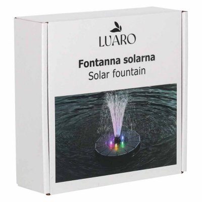 Fontanna solarna LUARO do oczka wodnego ogrodowa pompa pływająca LED RGB 16cm