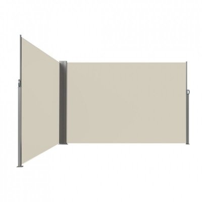 Markiza narożna boczna tarasowa LUARO parawan zwijany 180 x 620 cm beżowy