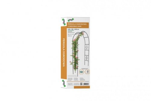 Pergola ogrodowa metalowa łuk uchwyt na róże kwiaty pnącza 240cm zielony