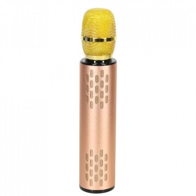 Mikrofon bezprzewodowy do karaoke Bluetooth złoty