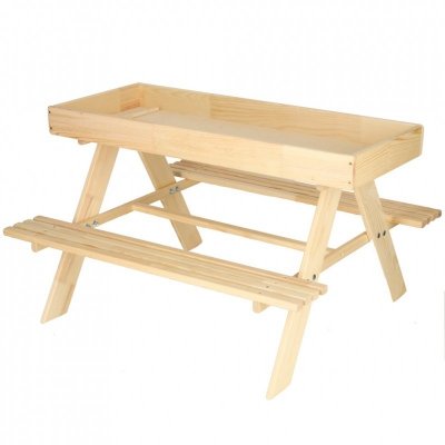Ławka ogrodowa stolik dla dzieci drewniany piaskownica tablica 92 x 78 x 52 cm
