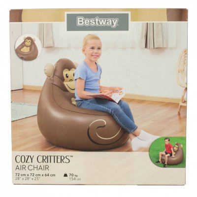 Fotel dla dzieci dmuchany puf Bestway 75116 małpka 70kg