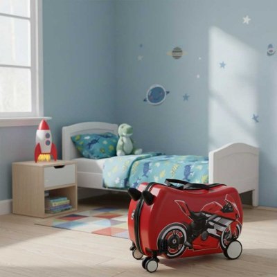 Walizka podróżna dla dzieci na kółkach bagaż podręczny motor