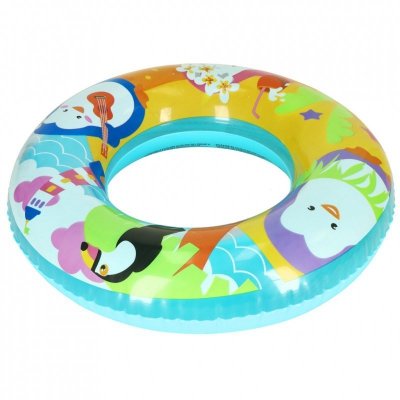 BESTWAY 36113 Kółko do pływania koło dmuchane plażowe 51cm pingwiny max 60kg 3-6 lat