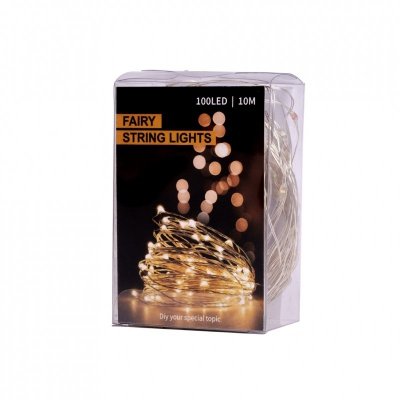 Lampki LED druciki dekoracyjne 10m 100LED zimny biały