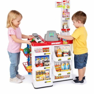 Supermarket sklep kasa fiskalna + wózek model 2