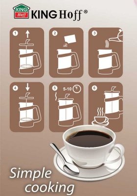 KINGHOFF ZAPARZACZ DO KAWY/HERBATY Z DOCISKIEM 350m KH-1397