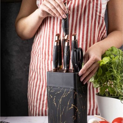 ZESTAW NOŻY KUCHENNYCH W STOJAKU Z OSTRZAŁKĄ KLAUSBERG KB-7770