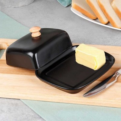 MASELNICZKA MASELNICA CERAMICZNA CZARNA 139677