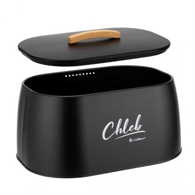 CHLEBAK POJEMNIK STALOWY NA PIECZYWO E-6324 czarny