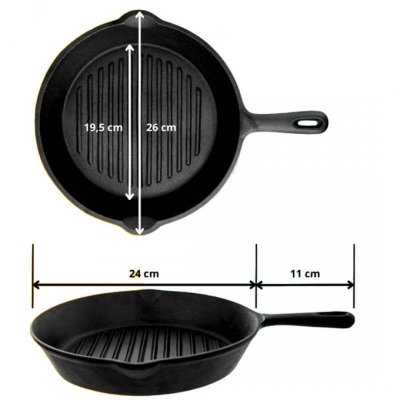 PATELNIA ŻELIWNA GRILLOWA HAGE 26cm INDUKCJA
