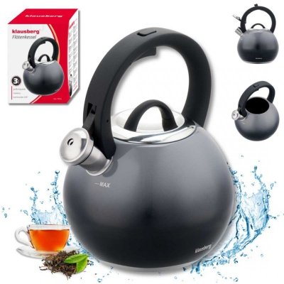 CZAJNIK STALOWY Z GWIZDKIEM 3L KLAUSBERG KB-7955 GRAFITOWY POŁYSK