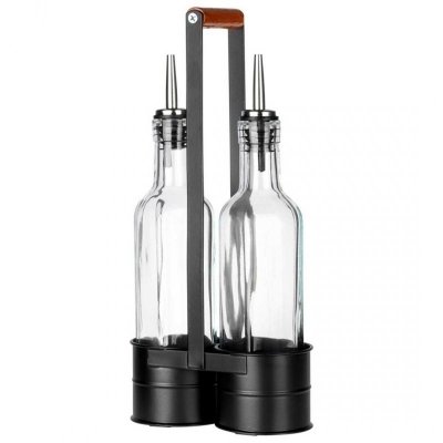 BUTELKI SZKLANE DO OLIWY OCTU 2x 250ml W STOJAKU 229274