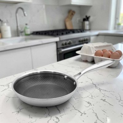 PATELNIA STALOWA 30cm Z POWŁOKĄ PLASTER MIODU 5553