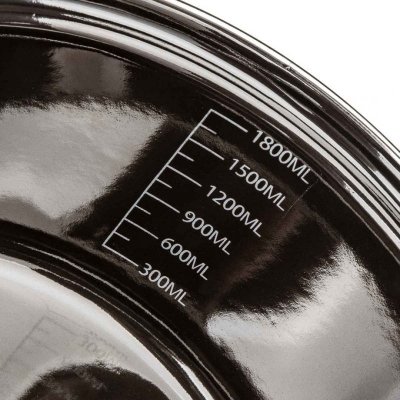 GARNEK EMALIOWANY 20cm 2L Z POKRYWĄ BANQUET METALLIC BLACK