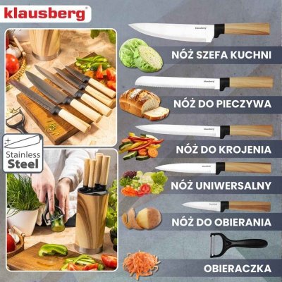 ZESTAW NOŻY KUCHENNYCH W BLOKU KLAUSBERG KB-9036