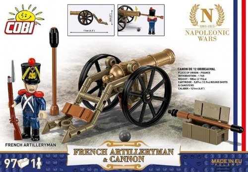 Cobi Klocki Klocki Francuski artylerzysta z armatą 97 elementów