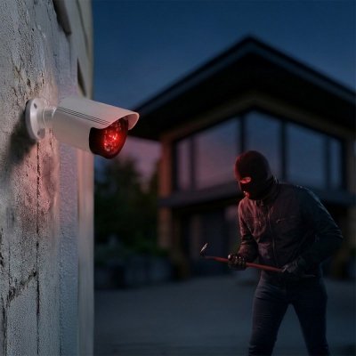 Atrapa kamery tubowej, diody IR LED, IR1800 W biała, 2xAA, ABS