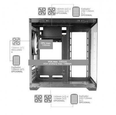 Obudowa MARS MC-VIEW2 BLACK mATX