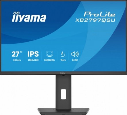 Monitor ProLite  27 cali XB2797QSU-B1 IPS,QHD,2xHDMI,DP,350cd,75Hz,1000:1,     USB HUB,x4 ((2x Type-A v.3.2 Gen 1 (5Gbps, 4.5W) 2x Type-C (5Gbps, 5W))