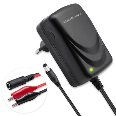 Ładowarka do akumulatora AGM GEL STD | Prostownik 6V/12V | 6W |  5.5x2.1 | kabel 1.8m