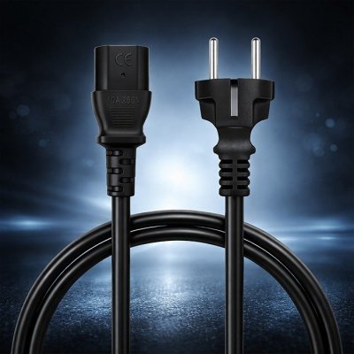 Kabel zasilający SCHUKO CEE 7/7 (E/F) | IEC C13 | 3x0.75mm2 | Czysta miedź Cu | 1.5m