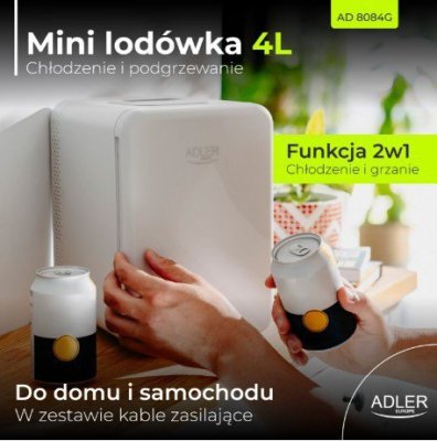 Mini lodówka 4l biała AD 8084