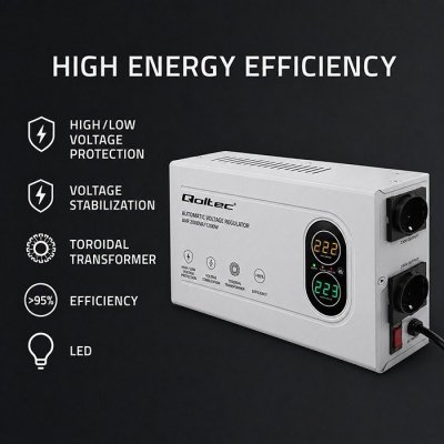 Stabilizator napięcia AVR 2000VA | 1200W | Toroidalny transformator