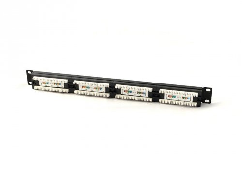 Digitus Patch panel 19&quot; 24 porty, kat.5e, U/UTP, 1U, czarny (kompletny)