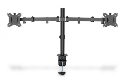 Digitus Uchwyt biurkowy podwójny z zaciskiem 2xLCD max. 32&quot; max. Obciążenie 2x 8kg uchylno-obrotowy czarny