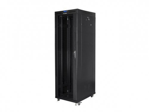 Lanberg Szafa instalacyjna rack stojąca 19 42U 800x800 czarna, drzwi szklane LCD (Flat pack)