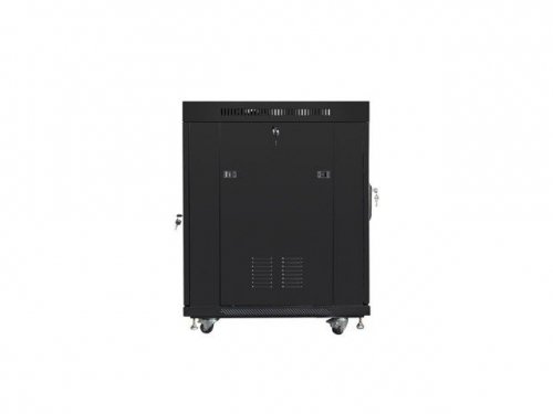Lanberg Szafa instalacyjna RACK stojąca 19 15U 800X1000 czarna drzwi szklane LCD  (FLAT PACK)