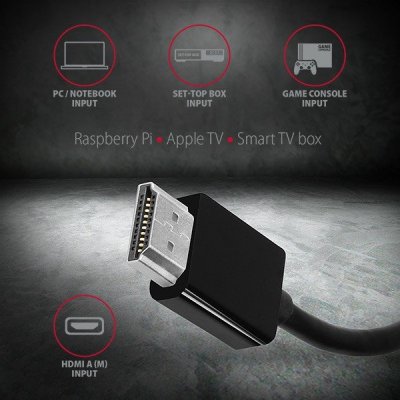 AXAGON RVH-VGAN Adapter aktywny HDMI -&gt; VGA FullHD, wyjście audio, micro USB złącze zasilania