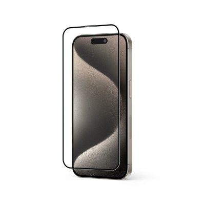 CRONG Szkło hartowane Anti-Bacterial 3D Armour Glass 9H na cały ekran iPhone iPhone 15 Pro z ramką instalacyjną
