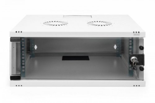 Digitus Szafa sieciowa wisząca 19&quot; 4U, SOHO 241 x 540 x 400 mm, nośność 60kg, drzwi szyba, niezłożona, Szara