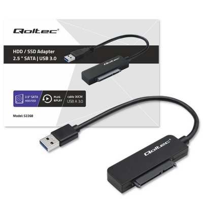 Qoltec Adapter SATA | Przejściówka na dysk SSD HDD 2.5&quot; | USB 3.0 | Super speed 5Gb/s | 2TB