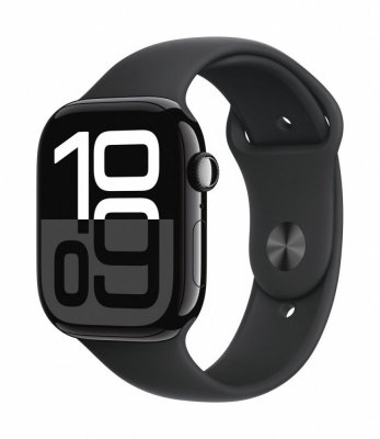 Apple Watch Series 10 GPS + Cellular, koperta 46 mm z aluminium w kolorze onyksu z paskiem sportowym w kolorze czarnym - rozmiar