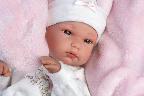 Llorens Lalka winylowa bobas 35 cm Bimba z różową  podusią