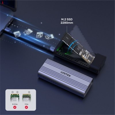Unitek Obudowa dysku M.2 SSD PCIe/NVMe 40Gbps USB 4; S1226A