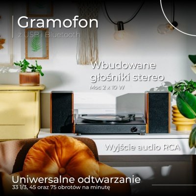 Adler Gramofon AD1915 USB Bluetooth głośniki