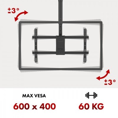 Maclean Uchwyt sufitowy dla TV max 60kg, MC-112B                        vesa 600x400