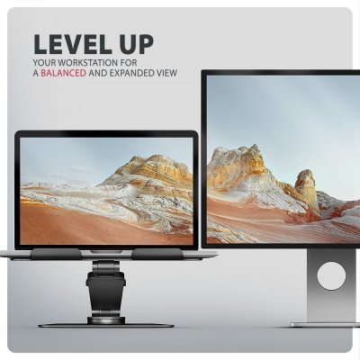 STND-LRB Podstawa do laptopów aluminiowa 10-17,3 cala regulowana wysokość, obrotowa o 360 stopni, Czarna