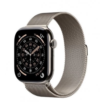 Apple Watch Series 11 GPS + Cellular koperta 46 mm z tytanu w kolorze naturalnym, bransoleta mediolańska w kolorze naturalnym - 