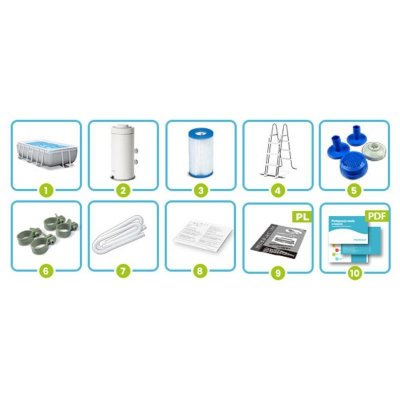 Basen ogrodowy stelażowy 400 x 200 x 100 cm zestaw 4w1 INTEX 26788