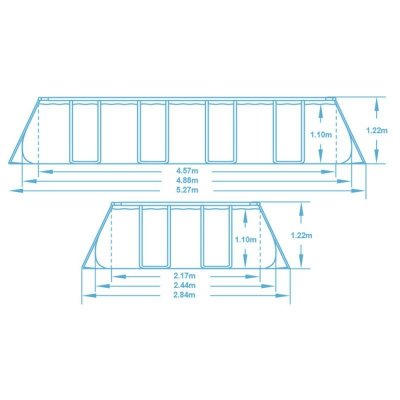 Basen ogrodowy stelażowy 488 x 244 x 122 cm 17w1 Bestway 56670