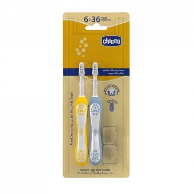 Szczoteczki do zębów indigo/musztardowy 6-36m 2szt