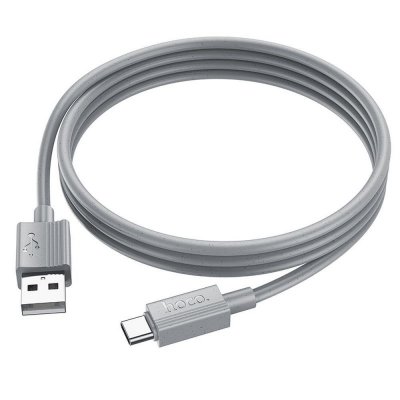 Kabel USB A do USB C Hoco 3A 1 m X107 szary