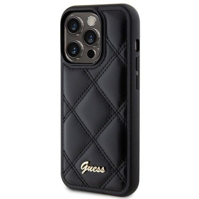 GUESS futerał do IPHONE 15 Pro Max GUHCP15XPSQSQSK (Quilted Metal Logo) czarny
