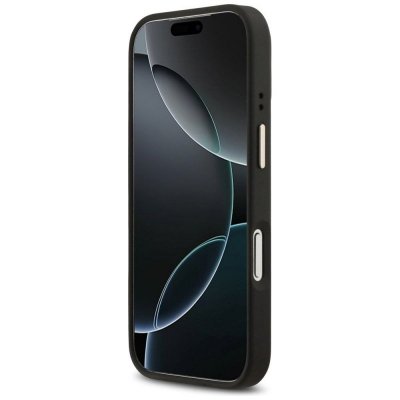 GUESS futerał do IPHONE 17 Pro kompatybilny z MagSafe GUHMP17LPSAMSECK (PU W/ Peony Hot Stamp) czarny