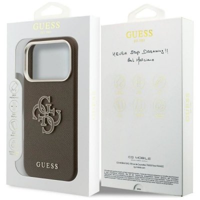 GUESS futerał do IPHONE 17 Pro GUHCP17L5PS4RGGW (PU FW Resin Logo) brązowy